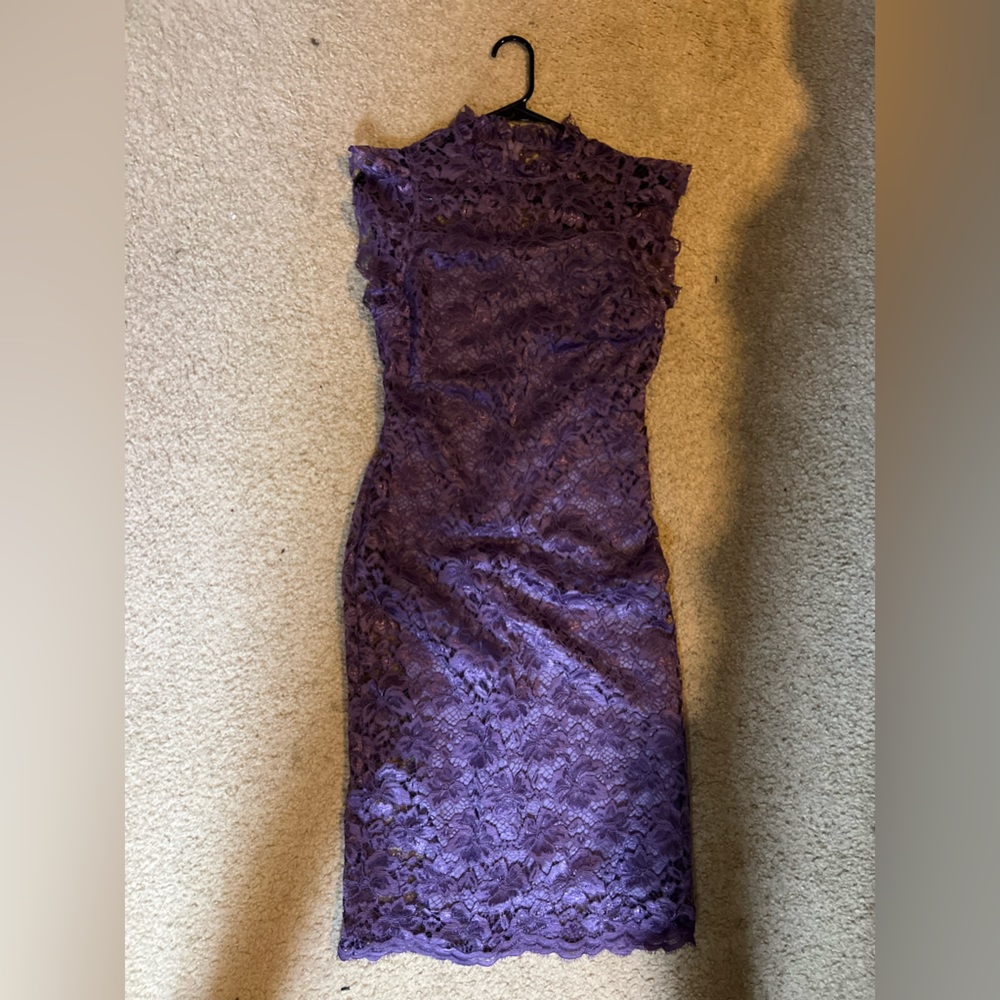Midi length all laced high neck